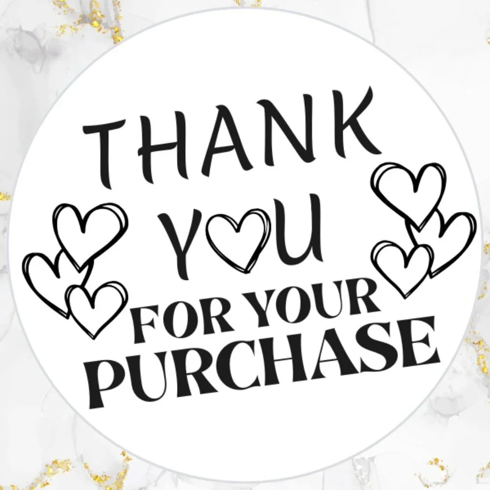 100 Thank You Thermal Stickers 2 inch